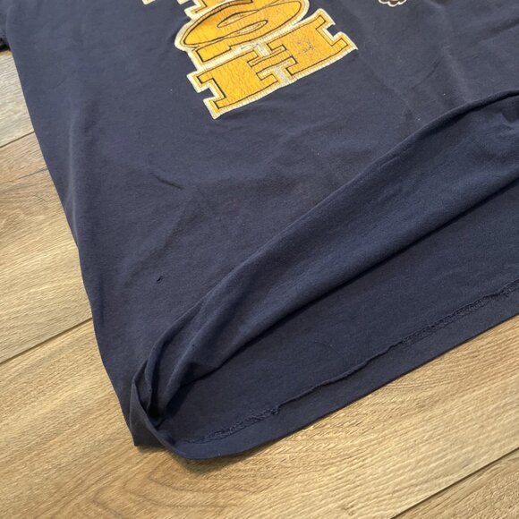 VTG Notre Dame Fighting Irish T Shirt Adult SZ MEDIUM Navy Blue ND Single Stitch - Picture 7 of 10